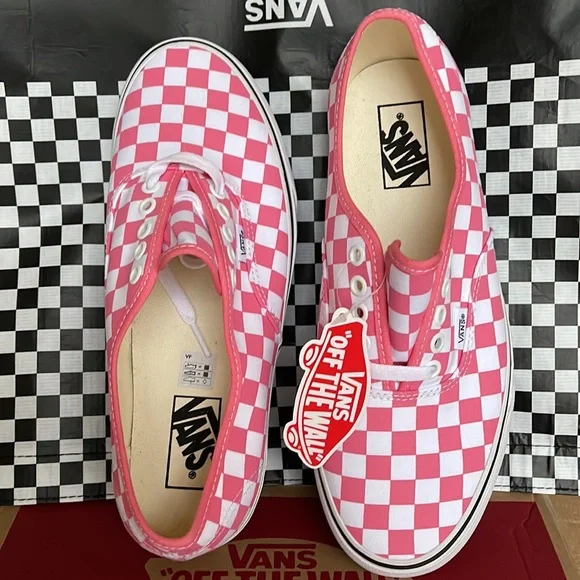 Vans Authentic Checkerboard Pink Lemonade/True White Men’s sneakers - Picture 13 of 16
